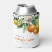 Boho Waterverf Citrus Lemon Sinaasappel Bacheloret Blikjeskoeler (Blikje Voorkant)