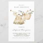 Boho Waterverf Clothesline Baby Brunch Uitnodigen (Voorkant)