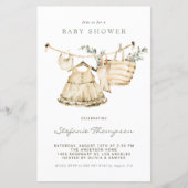 Boho Waterverf Clothesline Girl Baby shower (Voorkant)