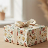 Boho Waterverf Daisy Floral Wrapping Paper Cadeaupapier