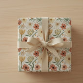 Boho Waterverf Daisy Floral Wrapping Paper Cadeaupapier