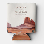 Boho Waterverf Desert Wedding Blikjeskoeler (Voorkant)