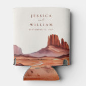 Boho Waterverf Desert Wedding Blikjeskoeler (Achterkant)