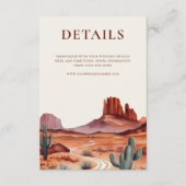 Boho Waterverf Desert Wedding Details Informatiekaartje (Voorkant)
