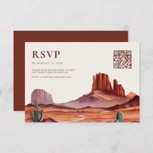 Boho Waterverf Desert Wedding RSVP Kaartje