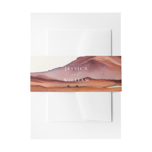 Boho Waterverf Desert Wedding Uitnodigingen Wikkel (Voorkant Voorbeeld)