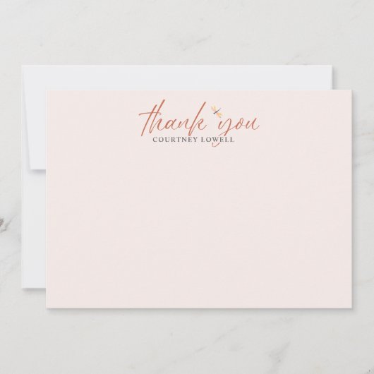 Boho Waterverf Dragonfly Shower DANK U Notitiekaartje (Voorkant)