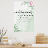 Boho Waterverf Eucalyptus Bladeren Funeral Welkom Poster (Keuken)