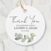 Boho Waterverf eucalyptus bruiloft Bedankjes Labels (Voorkant)