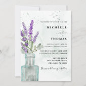 Boho Waterverf Eucalyptus en Lavendel Bruiloft Kaart (Voorkant)