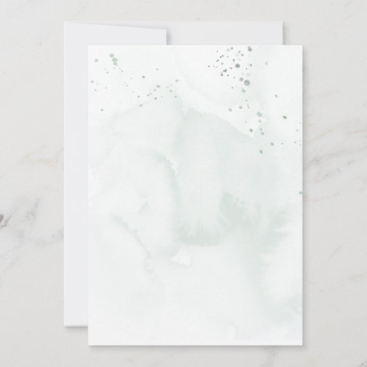 Boho Waterverf Eucalyptus en Lavendel Bruiloft Kaart (Achterkant)