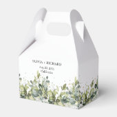 Boho waterverf eucalyptus goud Bruiloft gunst doos Bedankdoosjes (Voorkant Zijde)