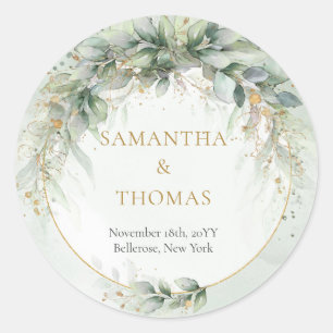 Boho waterverf eucalyptus gouden lijst Stickers