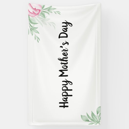 Boho Waterverf Eucalyptus Greenery Moederdag Spandoek (Verticaal)