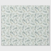 Boho Waterverf Eucalyptus Greenery Wedding Cadeaupapier (Vlak)