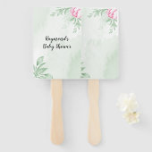 Boho Waterverf Eucalyptus groen ​baby shower Handwaaier (Voorkant en achterkant)