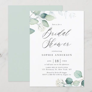 Boho Waterverf Eucalyptus laat Vrijgezellenfeest i Kaart