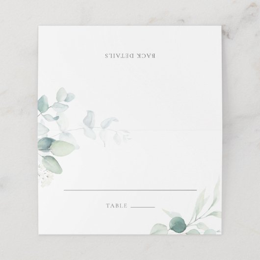 Boho Waterverf Eucalyptus Leaves Greenery Wedding (Buitenkant ongevouwen)