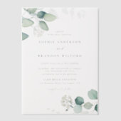 Boho Waterverf Eucalyptus Leaves Greenery Wedding Vellum Uitnodigingen (Voorkant)
