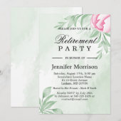 Boho Waterverf Eucalyptus Leaves Retirement Party Kaart (Voorkant / Achterkant)