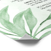 Boho Waterverf Eucalyptus Leaves Wedding Program Poster (Hoek)