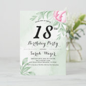 Boho-Waterverf Eucalyptus viert 18e verjaardag Kaart (Staand voorkant)