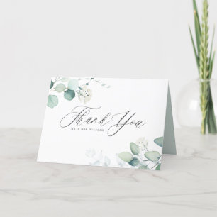 Boho Waterverf Eucalyptusbladeren Groene Huwelijks Bedankkaart