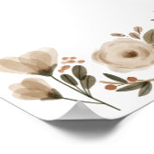 Boho Waterverf Floral Baby shower Aangepaste tekst Poster (Hoek)