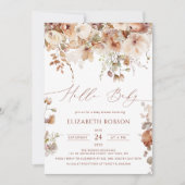 Boho Waterverf Floral Baby shower Kaart (Voorkant)