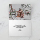 Boho Waterverf Floral Bouquet Foto Moederdag Kaart (Binnen)