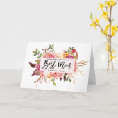 Boho Waterverf Floral Bouquet Foto Moederdag Kaart (Gele Bloem)