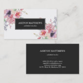 Boho Waterverf Floral Bouquets Visitekaartje (Voorkant / Achterkant)