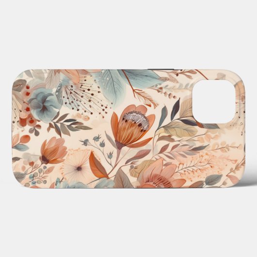 Boho Waterverf Floral Case-Mate iPhone Case (Achterkant (horizontaal))