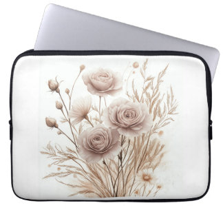Boho Waterverf Floral Electronics Bag – Elegant & Laptop Sleeve