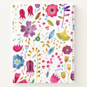 Boho Waterverf Floral grote aangepaste tekst Ontva Notitieboek (Achterkant)