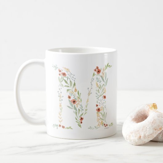 Boho Waterverf Floral Koffiemok (Met donut)