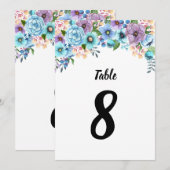 Boho Waterverf Floral Lila en Blauwgroen personali Kaart (Voorkant / Achterkant)