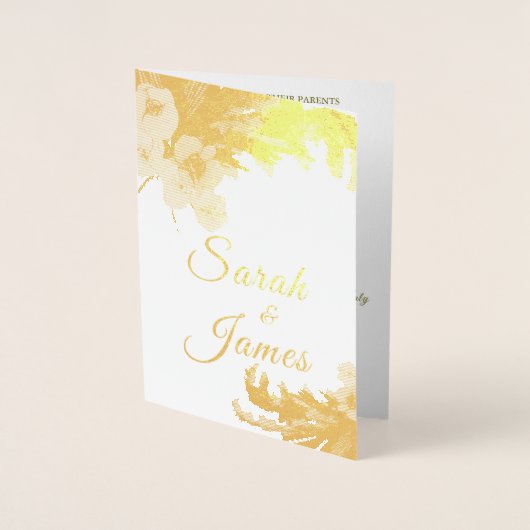 Boho Waterverf Floral Pampas Grass Foto Folie Kaarten (Voorkant)