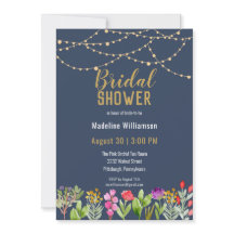 Boho Waterverf Floral String Lights Save the Date