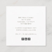 Boho Waterverf Floral Vierkante Visitekaartje (Achterkant)