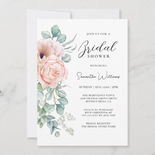 Boho Waterverf Floral Vrijgezellenfeest Kaart (Voorkant)