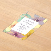 Boho Waterverf Floral Wedding Acryl Uitnodigingen (Laagn)