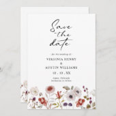 Boho Waterverf Floral Wedding Save The Date (Voorkant / Achterkant)