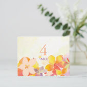 Boho Waterverf Floral Wedding Table Number Kaart (Staand voorkant)