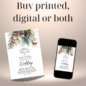 Boho Waterverf Floral Wildflower Wedding Kaart