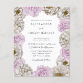 Boho Waterverf Florals Pink & White Wedding (Voorkant)