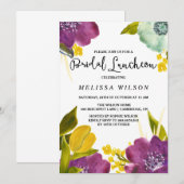 Boho Waterverf Flowers Bridal Luncheon Kaart (Voorkant / Achterkant)