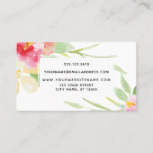 Boho Waterverf Flowers White op White Visitekaartje (Achterkant)