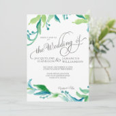 BOHO Waterverf Foliage Greenery Elegant Script Kaart (Staand voorkant)