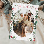 Boho Waterverf Foto Kerst Kaart